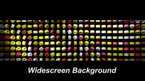 Abstract Geometric Cylinders Rotating Seamless Loop Background