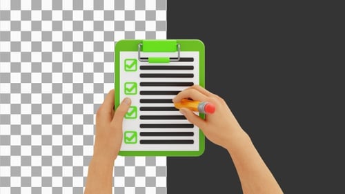 3D Animation of List | Alpha Channel