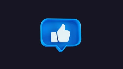 Animated 3D Social Media Like Icon Speech Bubble