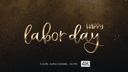 Colorful Elegant Cursive Happy Labor Day Title Text Animation