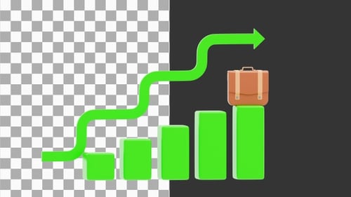 3D Animation of Business Career Growth Success | Alpha Channel