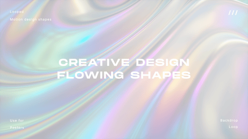 White Holographic Glossy Shapes Flowing Clean Background Loop