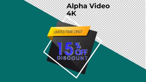 Modern Geometric 15% Off Discount Label Animation