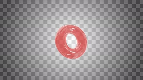 Fluid Red Letter O Reveal Animation
