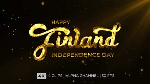Happy Finland Independence Day Text Animation