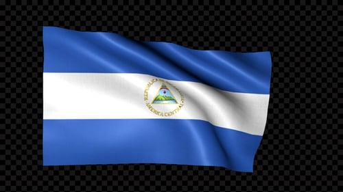 Nicaragua National Flag Waving Loop