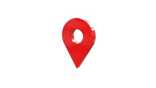 Red 3D Location Pin Icon Rotation