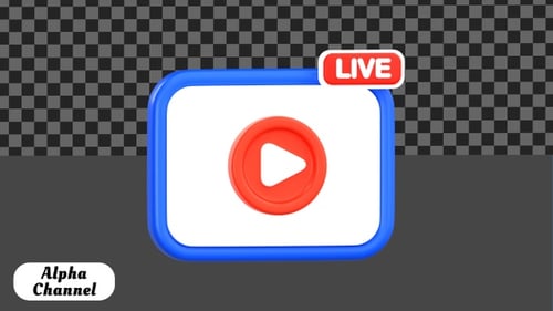 Live Streaming Video Player 3D Animation | Alpha Channel