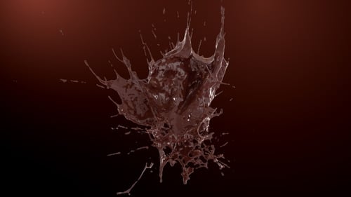 Dynamic Chocolate Liquid Splash with Alpha Channel