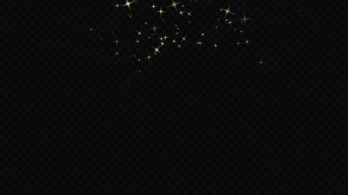 Golden Sparkling Particles Falling Animated Overlay