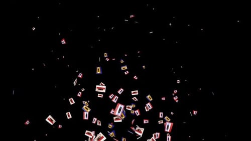 Flying Little Vintage Cassette Tape, with Alpha Matte, Loop