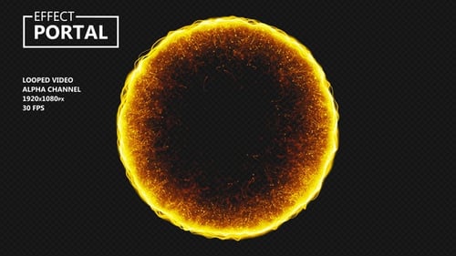 Abstract Energy Portal Loop with Glowing Particles Effect