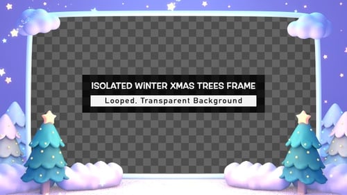Isolated Winter Xmas Trees Frame