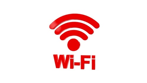 Seamlessly Looping Red 3D Wi-Fi Symbol Animation