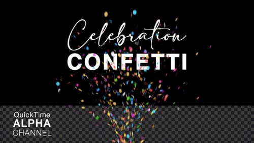 Festive Confetti Falling Animation with Alpha Channel