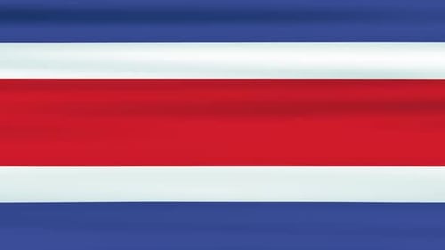 Modern Waving Flag of Costa Rica Animated Background