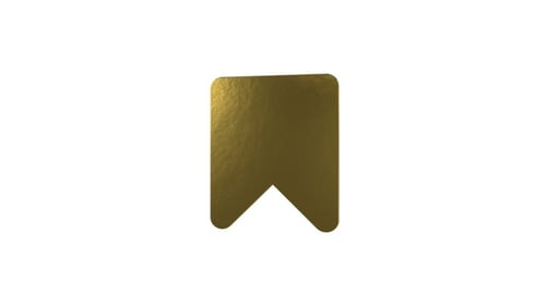 Golden 3D Rotating Bookmark Icon