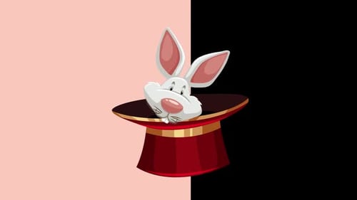 Cartoon Magic Hat Bunny Animation