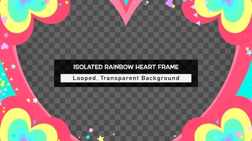 Isolated Rainbow Heart Frame