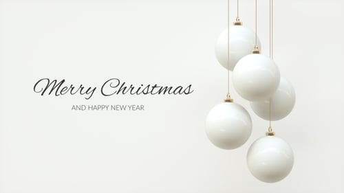 Weiße drehende Weihnachtskugeln in 4K