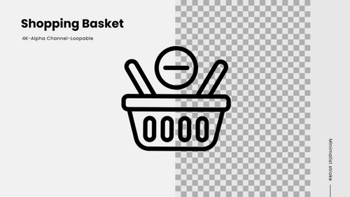 animación de iconos de línea de cesta de la compra