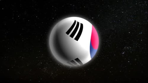 Coreia do Sul - Country Flags Globe