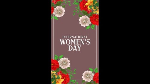 Happy International Women's Day animated motion graphics, March 8 V10 Vertical Video
