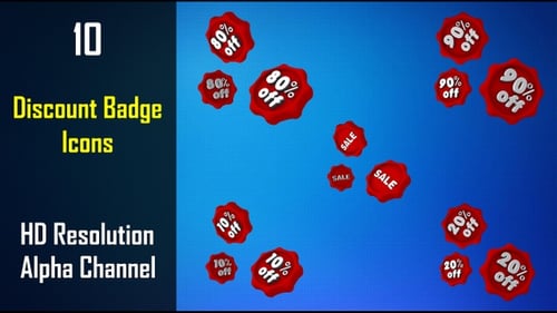 Animated 3D Discount Badges Pack for Sales Promotions