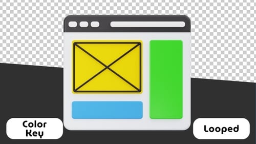 Animated 3D Web Browser Window UI Icon