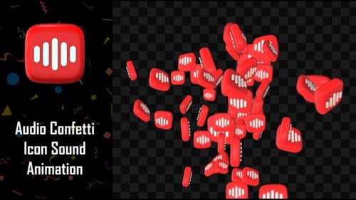 Audio Confetti Icon Sound Animation