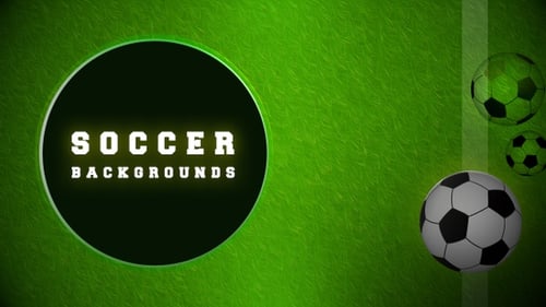 Animated Soccer Ball Background with Circular Content Frame