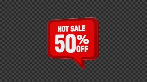 Animated Hot Sale 50% Off Speech Bubble Tag