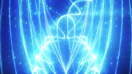 Abstract Glowing Blue Light Lines Loop Background