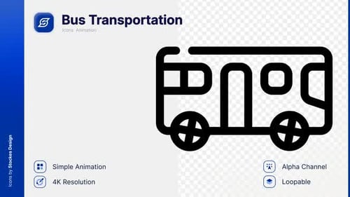Animated Bus Line Icon Reveal