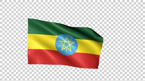 Realistic Waving Flag of Ethiopia Seamless Loop Animation