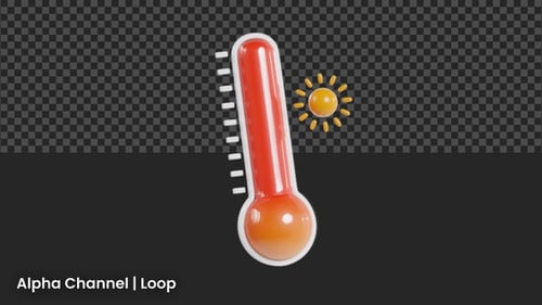3D Temperature Going Up Animation | Alpha Loop