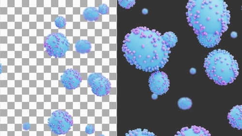 3D Animation of Lymphocytes and biological immune system | Alpha Channel