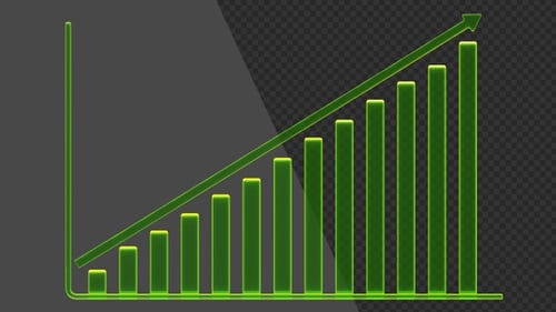 Animation 3D d'un graphique de croissance des affaires | Alpha Channel