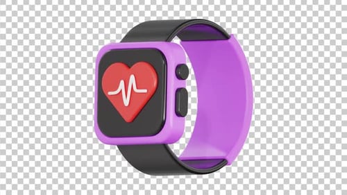 3D Animated Fitness Watch | Alpha Channel