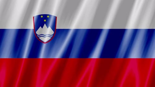 Slovenia National Flag Realistic Waving Animation
