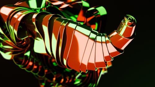 Floating Spiral Metallic Ribbon
