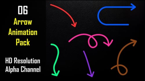 Colorful Hand Drawn Arrows Line Art Animation Pack