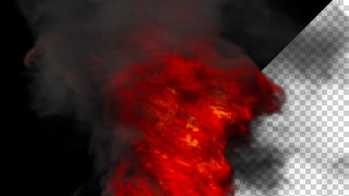 Realistic Fire and Smoke Overlay with Alpha Channel