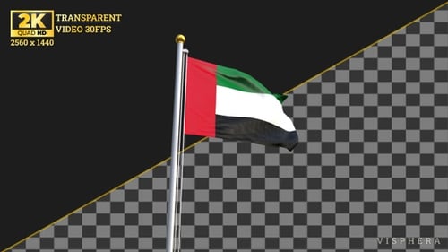 United Arab Emirates Flag Waving Realistic Loop