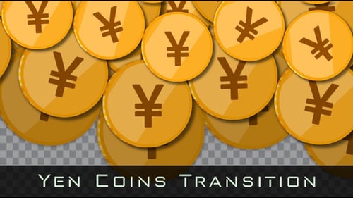 Animated Falling Gold Yen Coins Background