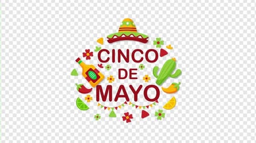 Animated Cinco de Mayo Greeting with Flat Design Elements