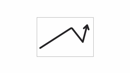 Animated Minimalist Growth Graph with Upward Trend Line