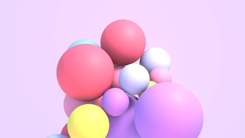 Dynamic Colorful Abstract 3D Spheres Looping Background