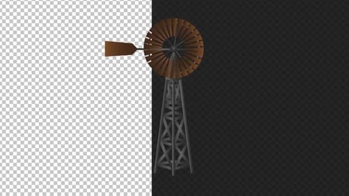 Energy Wind Mill Animated Alpha Looped