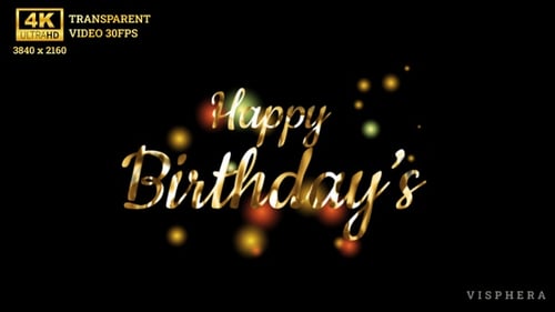 Elegant Gold Happy Birthday Title Reveal Animation
